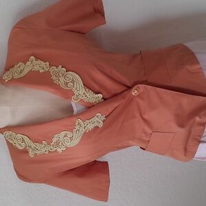 Vtg. FIDI Embroidery Lapel, Side Button Blazer